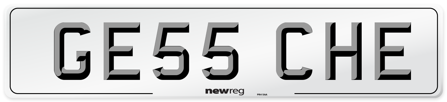 GE55 CHE Number Plate from New Reg